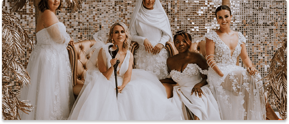 Group of brides at TDR Bridal boutique