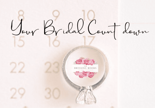 Your Bridal Countdown. Wedding dress shopping timeline.