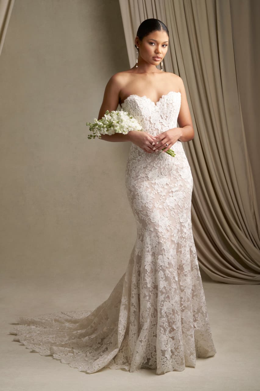 C808 - Allure Couture wedding dress by Allure Couture Refined and romantic, this strapless sheath gown is crafted... view 1