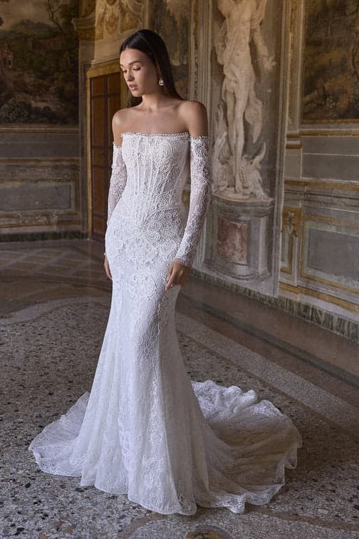 Alexandria - Justin Alexander wedding dress by Justin Alexander - This stunning fit and flare lace wedding dress, features...