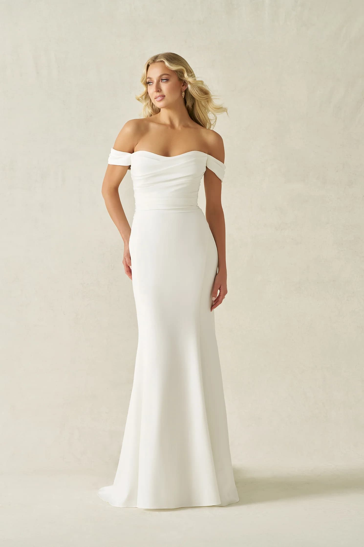 A1417 - Allure Bridals wedding dress by Allure Bridals Effortlessly refined, this off-shoulder sheath gown features... view 1