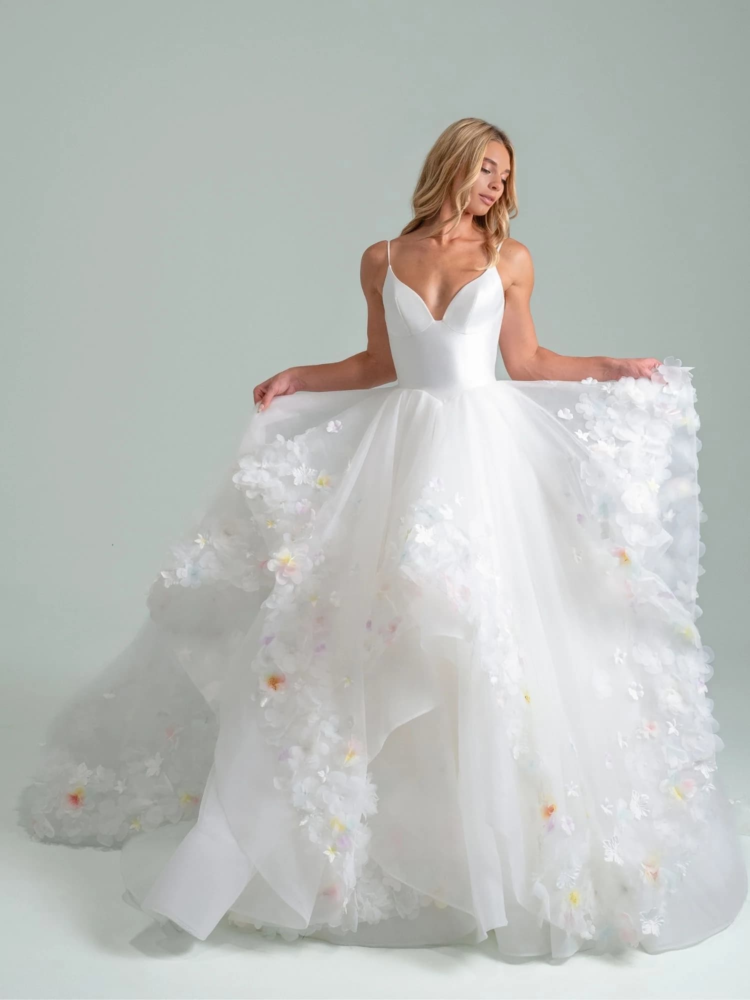 Turning Paiges - Hayley Paige wedding dress by Hayley Paige - Ivory double-layered horsehair flounce ballgown, scattered w