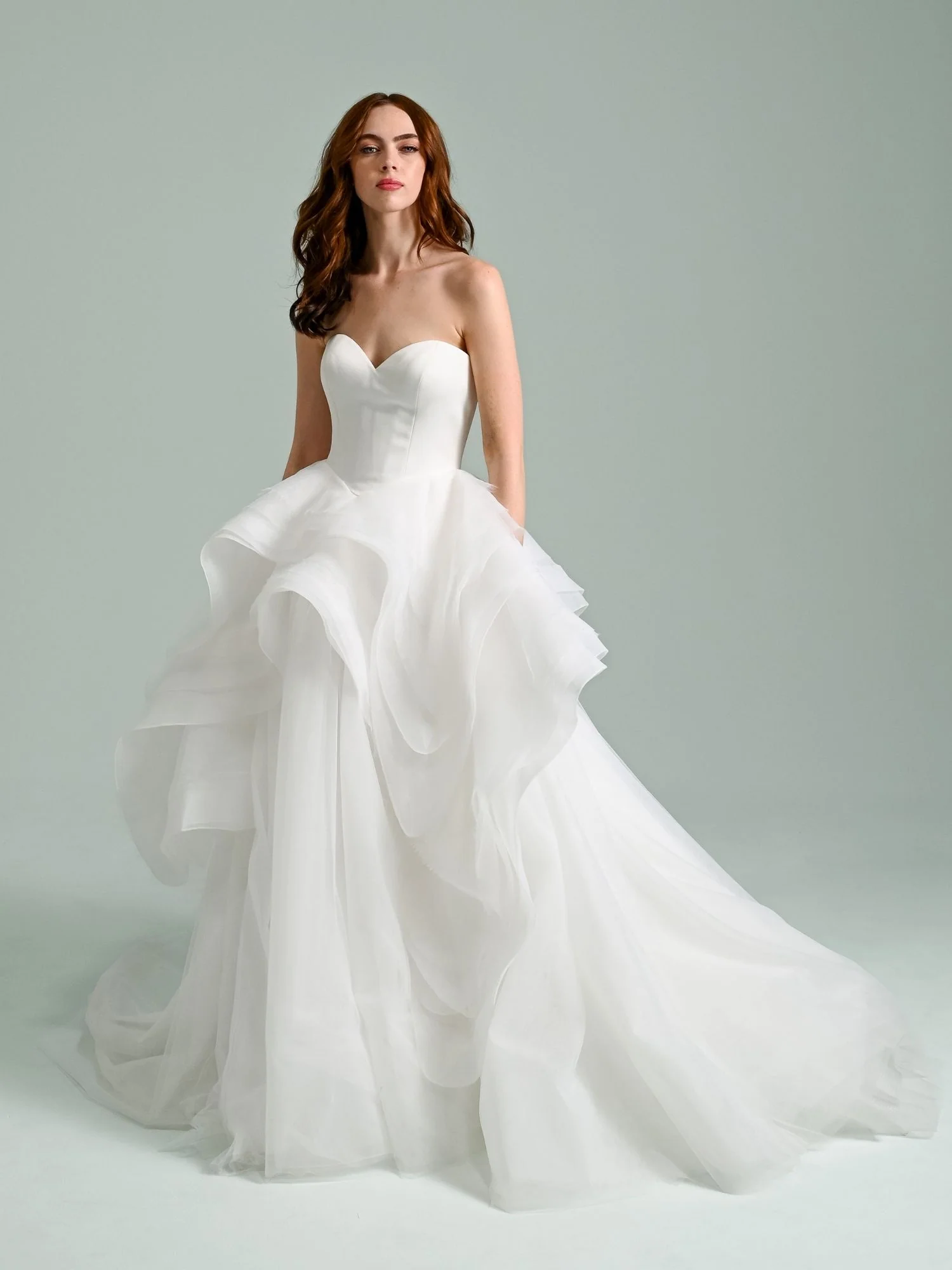 The McCall - Hayley Paige wedding dress by Hayley Paige - Ivory crepe, organza, and tulle ballgown, strapless sweethea