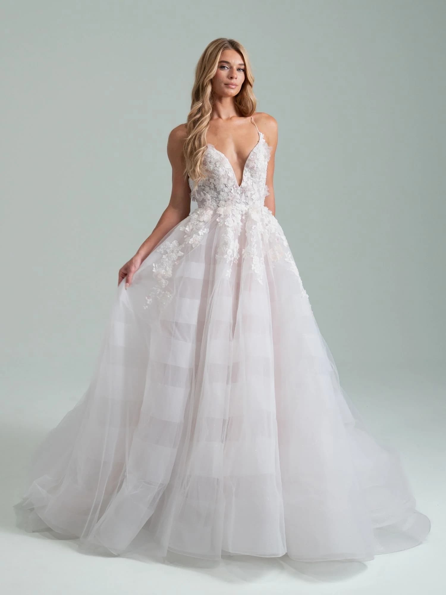 La Vie en Fleur- Hayley Paige wedding dress by Hayley Paige - Ivory beaded and embroidered ballgown with hollyhock accent