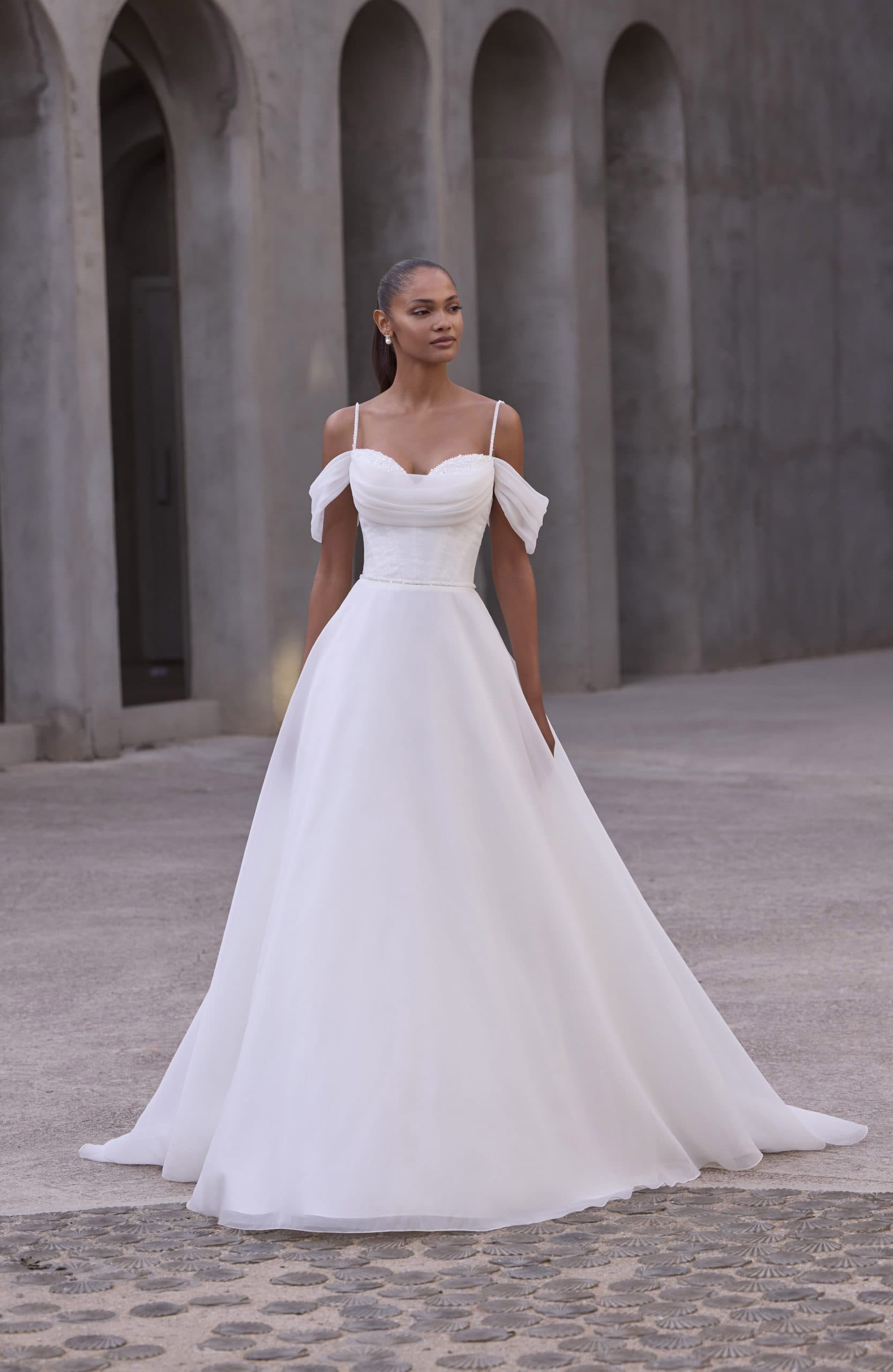Helene - Morilee wedding dress by Morilee A-line wedding dress has a crystal and pearl sweetheart neck... view 1
