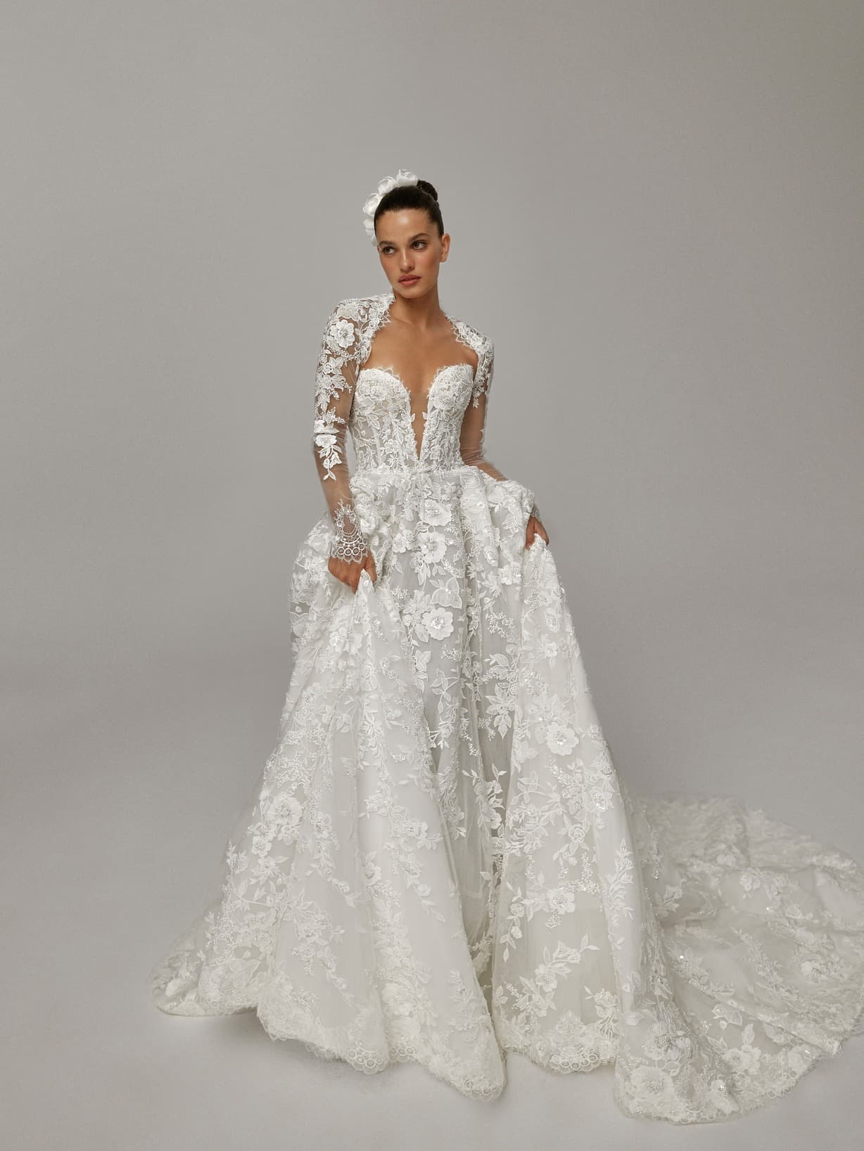 Lizette Set - Wona Concept wedding dress by Wona Concept - The Lizette gown features a romantic A-line silhouette, craf