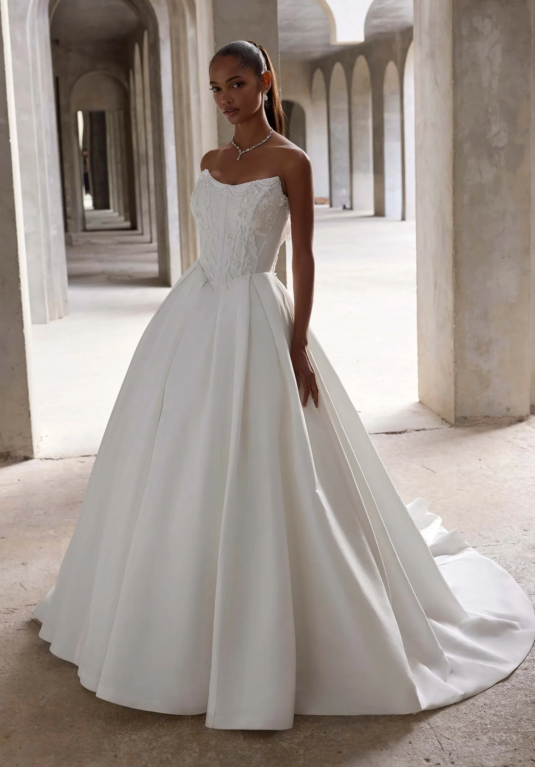 Lyra - Morilee wedding dress by Morilee Lightweight faille ball gown wedding dress has a strapless s... view 1