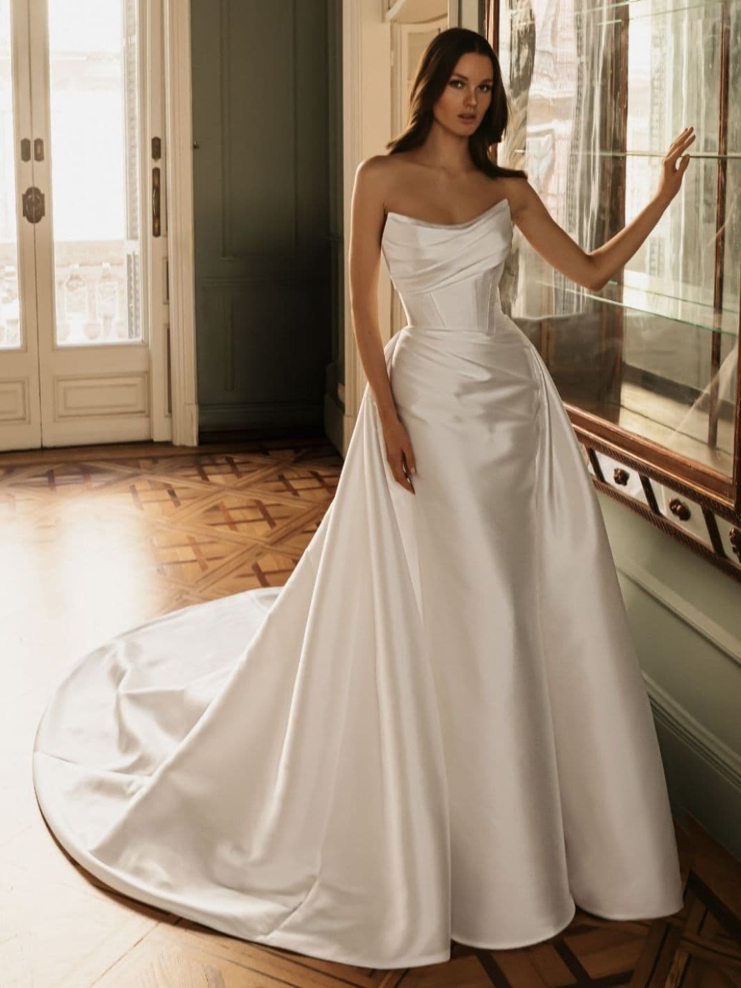 Hadley-M - Elysee wedding dress by Elysee Strapless Satin A-Line Gown with Draped Bodice
Sleek, sophis... view 1
