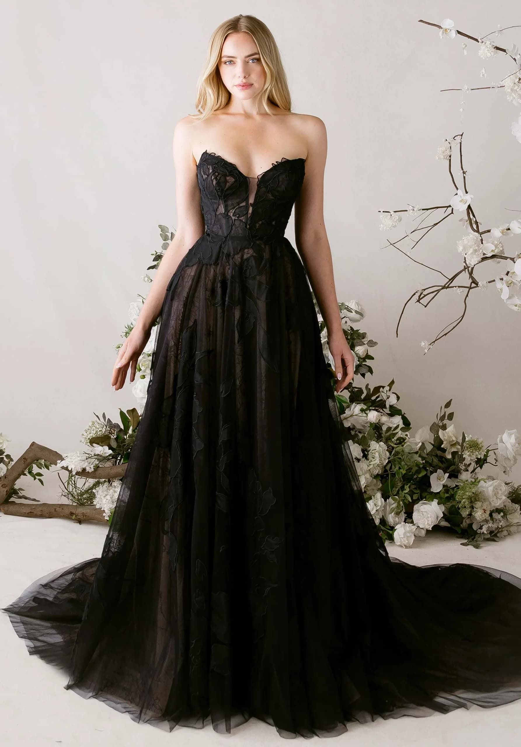 Tendu - Morilee wedding dress by Morilee A-line wedding dress has a strapless, plunging cat eye neckl... view 1